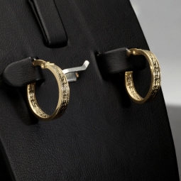 Exklusive Creolen / Ohrringe in zeitlosem Greco-Design aus hochwertigem 585 / 14K Gold