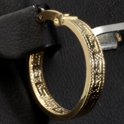 Exklusive Creolen / Ohrringe in zeitlosem Greco-Design aus hochwertigem 585 / 14K Gold