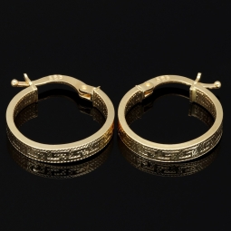 Exklusive Creolen / Ohrringe in zeitlosem Greco-Design aus hochwertigem 585 / 14K Gold