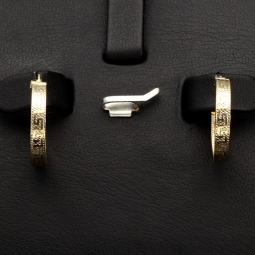 Exklusive Creolen / Ohrringe in zeitlosem Greco-Design aus hochwertigem 585 / 14K Gold
