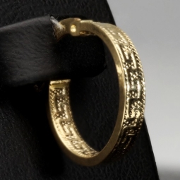 Exklusive Creolen / Ohrringe in zeitlosem Greco-Design aus hochwertigem 585 / 14K Gold