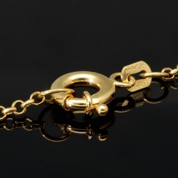 Anmutige Goldkette / Collier mit Pantherkopf-Anhänger aus funkelndem Gold (14K 585 Gelbgold) mit Zirkoniabesatz ca. 45cm