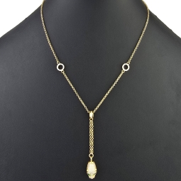 Anmutige Goldkette / Collier mit Pantherkopf-Anhänger aus funkelndem Gold (14K 585 Gelbgold) mit Zirkoniabesatz ca. 45cm