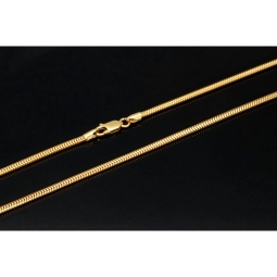Hochwertig produzierte Schlangenkette für Damen aus funkelndem 14k / 585 Gold in ca. 45 cm und 2,4 mm