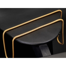 Hochwertig produzierte Schlangenkette für Damen aus funkelndem 14k / 585 Gold in ca. 45 cm und 2,4 mm