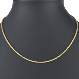 Hochwertig produzierte Schlangenkette für Damen aus funkelndem 14k / 585 Gold in ca. 45 cm und 2,4 mm