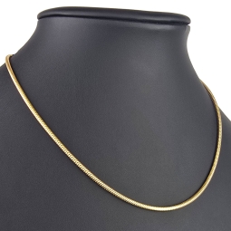 Hochwertig produzierte Schlangenkette für Damen aus funkelndem 14k / 585 Gold in ca. 45 cm und 2,4 mm