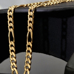 Edle Figarokette / Goldkette aus massivem Gold (8K, 333 Gelbgold) in ca. 5mm, 60cm (ca. 32g)