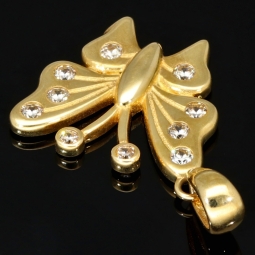Funkelnder Schmetterling - Anhänger mit Zirkoniabesatz aus hochwertigem 585 / 14K Gold