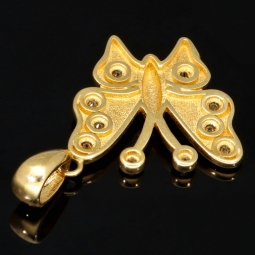 Funkelnder Schmetterling - Anhänger mit Zirkoniabesatz aus hochwertigem 585 / 14K Gold