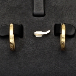 Exquisite Creolen / Ohrringe in edlem Greco-Design aus funkelndem 585 / 14K Gold