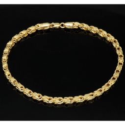 Außergewöhnliches Königsarmband aus edlem 14K / 585 Gold (Gelbgold) in ca. 21 cm Länge, ca. 3mm Breite