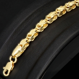 Außergewöhnliches Königsarmband aus edlem 14K / 585 Gold (Gelbgold) in ca. 21 cm Länge, ca. 3mm Breite