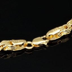 Außergewöhnliches Königsarmband aus edlem 14K / 585 Gold (Gelbgold) in ca. 21 cm Länge, ca. 3mm Breite