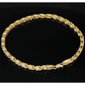 Edles Königsarmband aus hochwertigem 14K / 585 Gold (Gelbgold) in ca. 22 cm Länge, ca. 3mm Breite
