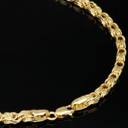 Edles Königsarmband aus hochwertigem 14K / 585 Gold (Gelbgold) in ca. 22 cm Länge, ca. 3mm Breite