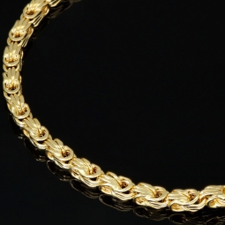Hochwertig gearbeitetes Königsarmband aus funkelndem 14K / 585 Gold (Gelbgold) in ca. 19cm Länge, ca. 3mm Breite