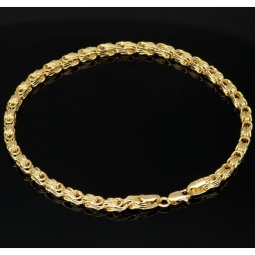 Hochwertig gearbeitetes Königsarmband aus funkelndem 14K / 585 Gold (Gelbgold) in ca. 19cm Länge, ca. 3mm Breite
