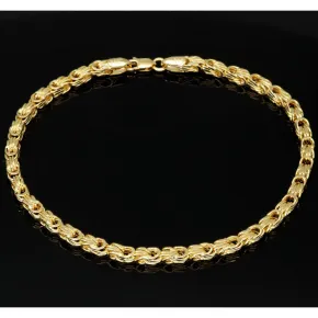 Exquisites Königsarmband in außergewöhnlichem Design aus funkelndem 14K / 585 Gold (Gelbgold) in ca. 20 cm Länge, ca. 3mm Breite