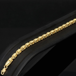 Exquisites Königsarmband in außergewöhnlichem Design aus funkelndem 14K / 585 Gold (Gelbgold) in ca. 20 cm Länge, ca. 3mm Breite