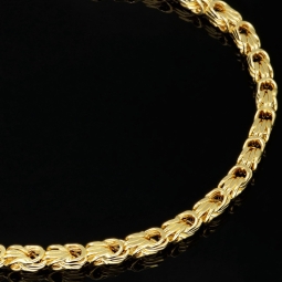 Exquisites Königsarmband in außergewöhnlichem Design aus funkelndem 14K / 585 Gold (Gelbgold) in ca. 20 cm Länge, ca. 3mm Breite