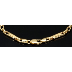 Edles Ankerarmband / Goldarmband aus funkelndem 14K / 585 Gold, hochglanzpoliert, in stilvollem Greco-Design, ca. 21cm, 4mm
