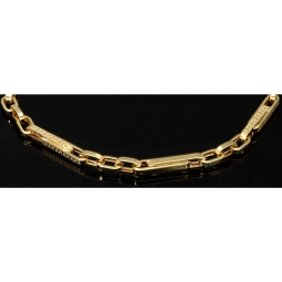 Edles Ankerarmband / Goldarmband aus funkelndem 14K / 585 Gold, hochglanzpoliert, in stilvollem Greco-Design, ca. 21cm, 4mm