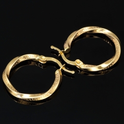 Funkelnde Twist - Creolen mit zeitlosen Greco - Design aus 585er (14K) Gelbgold