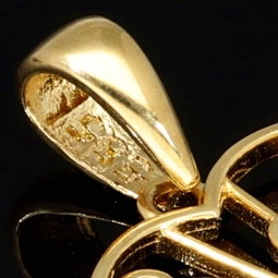 Edler Herz-Anhänger, filigran gearbeitet mit besonderem Design 585er 14K Gold (Gelbgold) mit Zirkonia besetzt