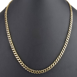 Noble Panzerkette aus massivem Gelbgold (14K, 585 Gold) in ca. 5 mm, 55cm