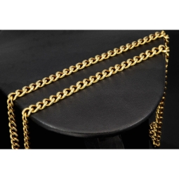 Noble Panzerkette aus massivem Gelbgold (14K, 585 Gold) in ca. 5 mm, 55cm