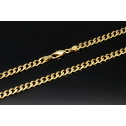 Noble Panzerkette aus massivem Gelbgold (14K, 585 Gold) in ca. 5 mm, 55cm
