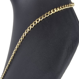 Noble Panzerkette aus massivem Gelbgold (14K, 585 Gold) in ca. 5 mm, 55cm