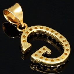 Stilvoller 14K 585 Gold-Anhänger Buchstabe G mit funkelndem Zirkoniabesatz