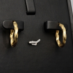 Glänzende Greco-Creolen in zeitlosem Twist-Design aus funkelndem 585er / 14K Gold