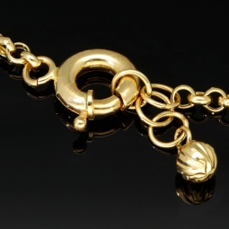 Funkelndes Ankerarmband aus hochwertigem 585 14K Gold (Gelbgold) mit fein gearbeitetem Kleeblatt-Charm mit Zirkoniabesatz - ca. 18,5-19,5 cm verstellbar, ca. 3mm