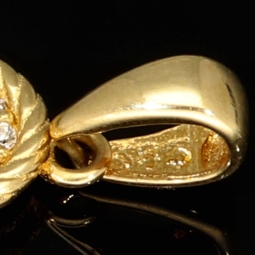 Edler, kleiner, ovaler Anhänger im Vintage-Stil aus funkelndem 14K 585 Gold (Gelbgold)