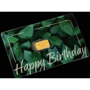 Geschenkkarte - 1 Gramm Goldbarren (999 Gold) - Feingold-Barren - 1g geprägt LBMA zertifiziert -