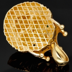 Exklusiver Löwenkopf-Anhänger aus hochwertigem Bicolor 14k 585 Gold (Gelbgold und Weißgold) mit funkelnden Zirkoniasteinen besetzt – (ca. 10,6 g)