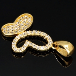 Edler Schmetterling - Goldanhänger aus 14K 585er Gold, präzise besetzt mit fein gefassten Zirkonia-Steinen