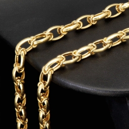 Funkelnde Ankerkette aus hochwertigem 585er 14k Gelbgold, ca.  60cm, 6mm (ca. 11,5 Gramm)