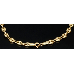 Glänzendes Bohnenarmband / Gold-Armband aus edlem 14K 585 Gold (Gelbgold), ca. 19 cm lang, ca. 4mm