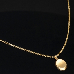 Funkelnde Ankerkette / Goldkette aus hochwertigem 14K 585er Gold (Gelbgold) mit edlem Amulatt im Vintage-Stil (verstellbar 43,5cm oder 49cm)