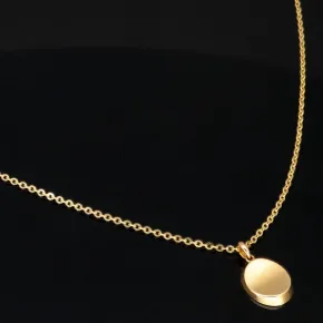 Funkelnde Ankerkette / Goldkette aus hochwertigem 14K 585er Gold (Gelbgold) mit edlem Amulatt im Vintage-Stil (verstellbar 43,5cm oder 49cm)
