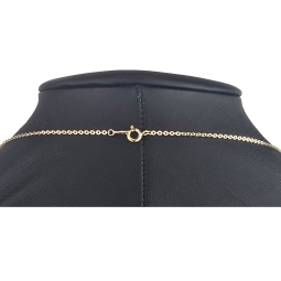 Funkelnde Ankerkette / Goldkette aus hochwertigem 14K 585er Gold (Gelbgold) mit edlem Amulatt im Vintage-Stil (verstellbar 43,5cm oder 49cm)