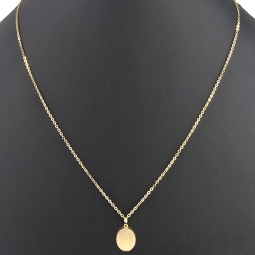 Funkelnde Ankerkette / Goldkette aus hochwertigem 14K 585er Gold (Gelbgold) mit edlem Amulatt im Vintage-Stil (verstellbar 43,5cm oder 49cm)