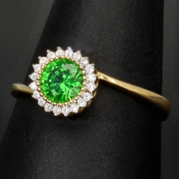 Eleganter Ring für Damen aus 14K 585 Gold besetzt mit vielen funkelnden Zirkoniasteinen RG ca.56