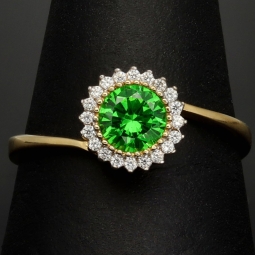 Eleganter Ring für Damen aus 14K 585 Gold besetzt mit vielen funkelnden Zirkoniasteinen RG ca.56