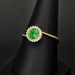 Eleganter Ring für Damen aus 14K 585 Gold besetzt mit vielen funkelnden Zirkoniasteinen RG ca.56