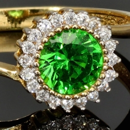 Eleganter Ring für Damen aus 14K 585 Gold besetzt mit vielen funkelnden Zirkoniasteinen RG ca.56